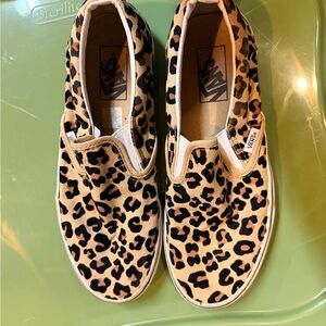 Cheetah print slip on vans
